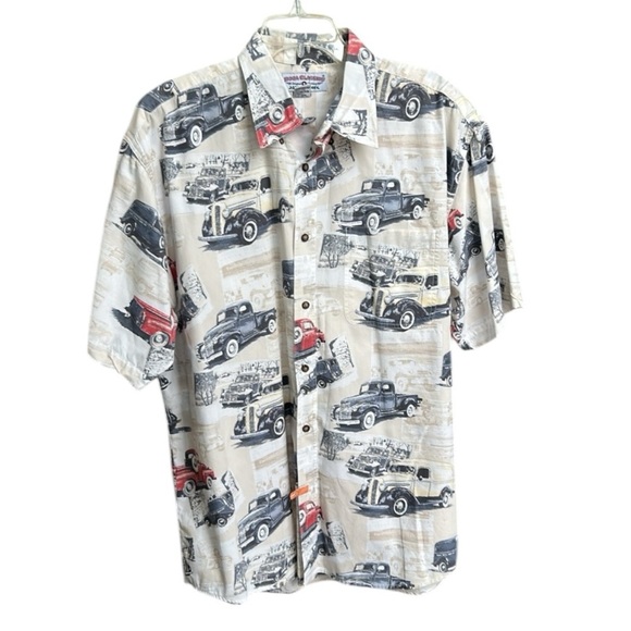 Boca Classics Vintage Cars Cotton Button Down Short Sleeve Shirt Size XL - Picture 1 of 11
